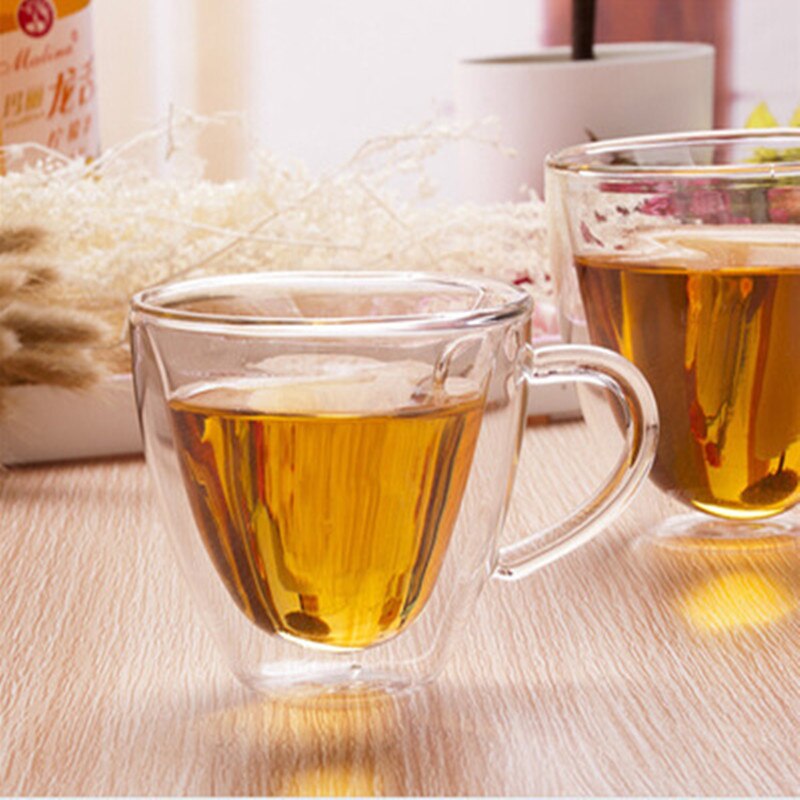 Double Wall Heart Glass Cup