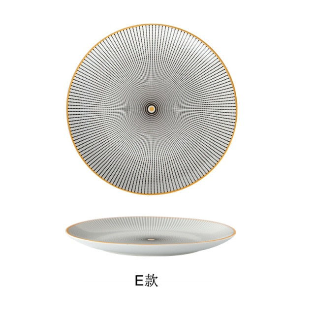 Geometric Pattern Ceramic Plate